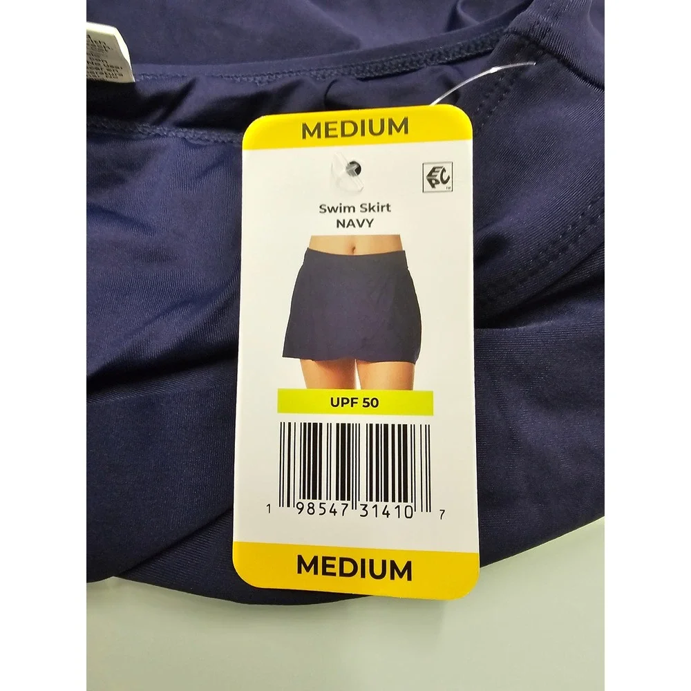 Anne Cole Womens Swim Skirt Navy Nylon Blend UPF 50 Beach Casual Size Medium